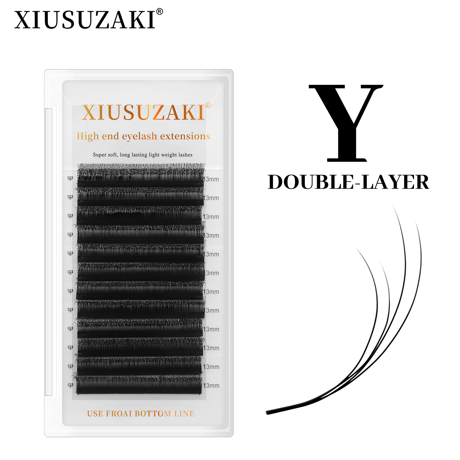 Eyelash Extension Yy - Pestañas Postizas XIUSUZAKI de Doble Capa